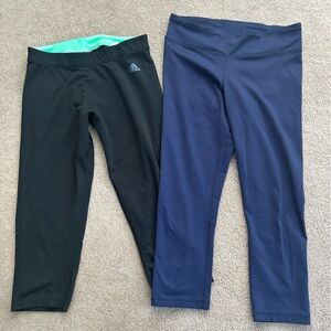 Womens  Black and Navy Capris
